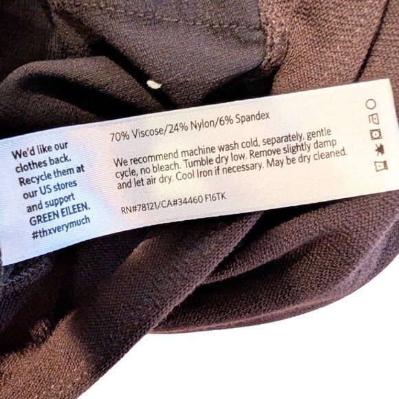 Eileen Fisher Womens Medium Straight Stretch Crepe Brown Ankle Pants Leggings - Picture 8 of 8